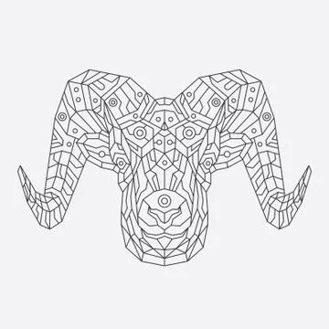 Sheep Line Art Stock Illustration