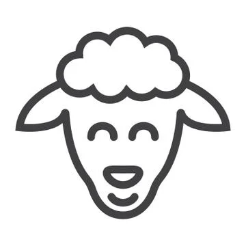Sheep line icon, easter and holiday, lamb sign イラスト素材