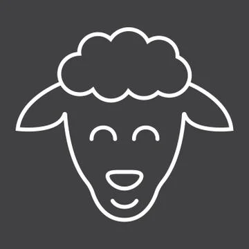 Sheep line icon, easter and holiday, lamb sign Illustrazione stock