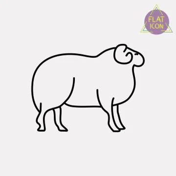 Sheep line icon Stock Illustration