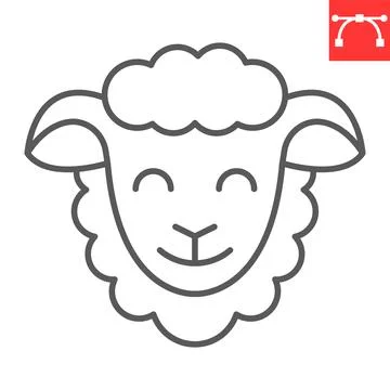 Sheep line icon Illustrazione stock