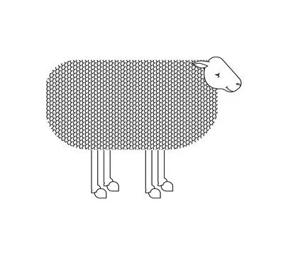 Sheep linear illustration. ewe isolated. Vector illustration Stock Illustration