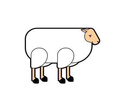 Sheep linear illustration. ewe isolated. Vector illustration Stock Illustration