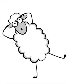 Sheep looking at the sky Stock Illustration