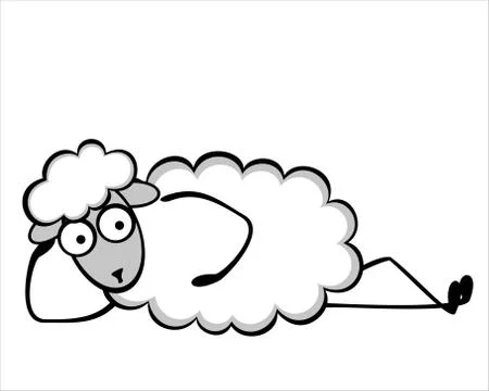 Sheep lying Stock Illustration