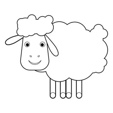 Sheep Outline Illustrazione stock