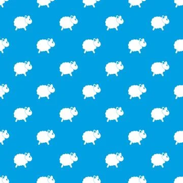Sheep pattern seamless blue 스톡 일러스트