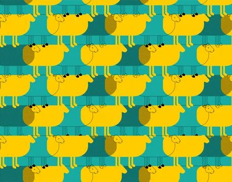 Sheep pattern seamless. ewe background. Ornament of kids fabric Stock Illustration