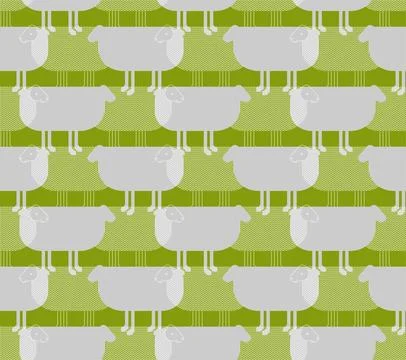 Sheep pattern seamless. ewe background. Ornament of kids fabric Stock Illustration