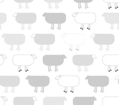 Sheep pattern seamless. ewe background. Ornament of kids fabric Stock Illustration