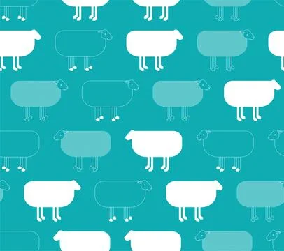 Sheep pattern seamless. ewe background. Ornament of kids fabric Stock Illustration