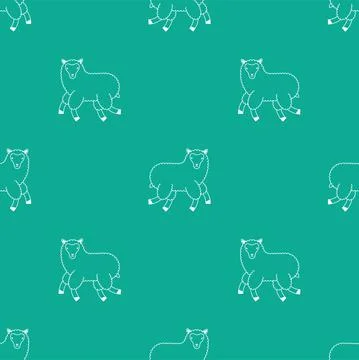 Sheep pattern seamless. Lamb background. Farm animal texture. Baby fabric orn Stock Illustration