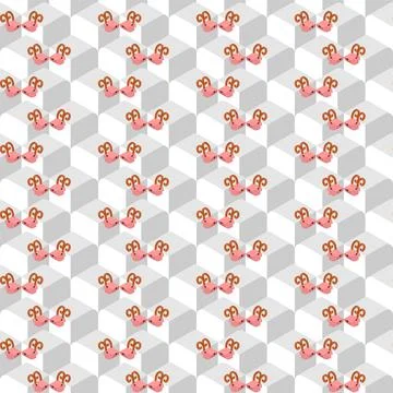 Sheep pattern seamless. sheep pasture background. Baby fabric texture Stock Illustration