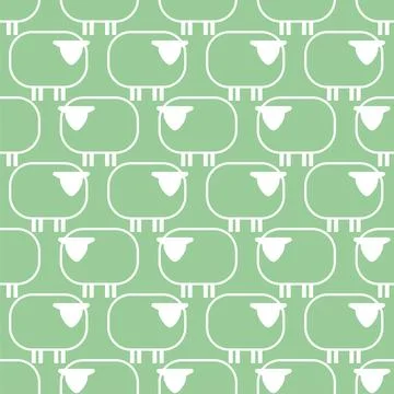 Sheep pattern seamless. Sheeps background. Baby fabric texture Stock Illustration