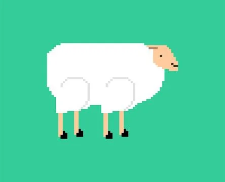 Sheep pixel art. ewe 8 bit. pixelated Vector illustration Stock Illustration