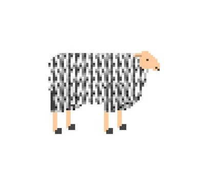 Sheep pixel art. ewe 8 bit. pixelated Vector illustration Stock Illustration