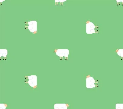 Sheep pixel art pattern seamless. ewe 8 bit background. pixelated Vector te.. 스톡 일러스트