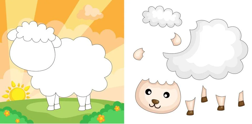 Sheep puzzle Illustrazione stock