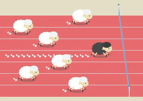 Sheep race 스톡 일러스트
