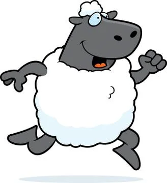 Sheep Running Stock Illustration