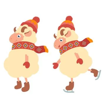 Sheep with scarf Stock Illustration