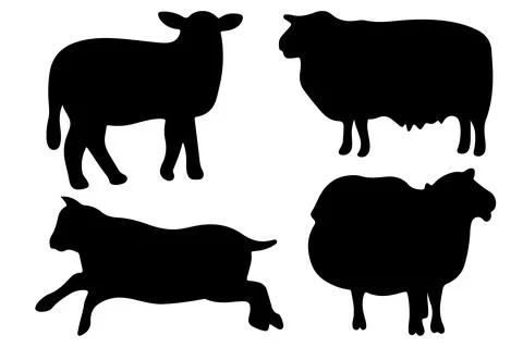 Sheep silhouette vector for websites, graphics related artwork Stock Illustration