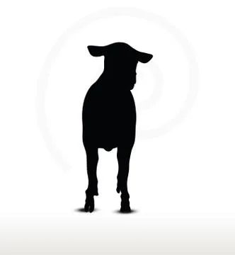 Sheep silhouette with walking pose Stock Illustration
