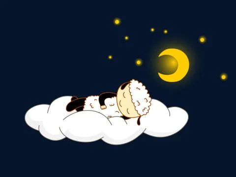 Sheep sleeping Illustrazione stock