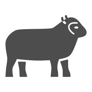 Sheep solid icon, Farm animals concept, lamb sign on white background イラスト素材