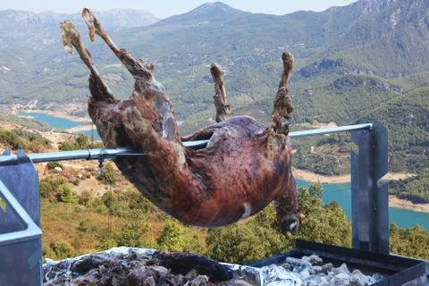 Sheep on a spit Foto stock