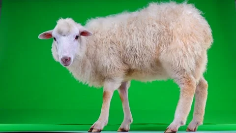 Sheep stand on the green screen Vidéo 90117930