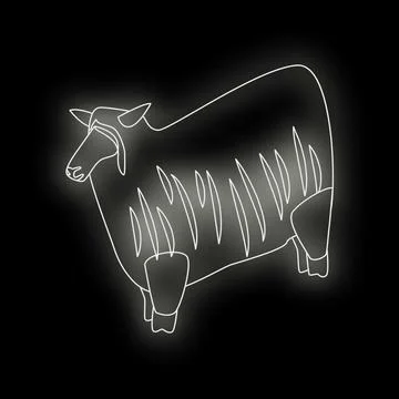 Sheep standing side view modern continuous line drawing minimalist illustrati Stock Illustration