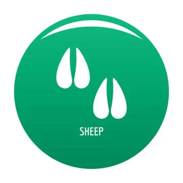 Sheep step icon vector green Illustration