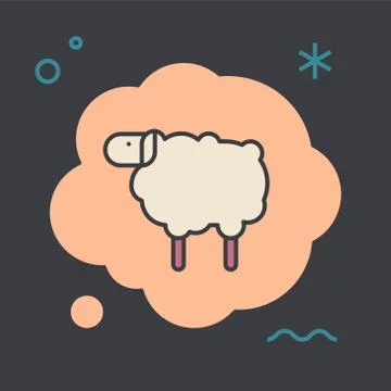 Sheep in a thought bubble. Distraction or sleep concept. Stock Illustration