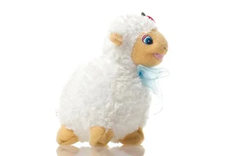 Sheep toy isolated on a white background 库存照片