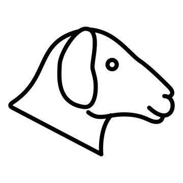Sheep Vector Icon, Lineal style icon, from Animal Head icons collection Stock Illustration