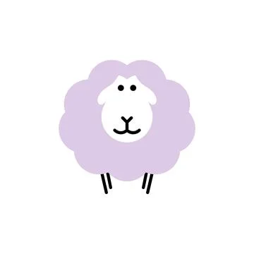 Sheep. Vector logo in bold line style Stock Illustration