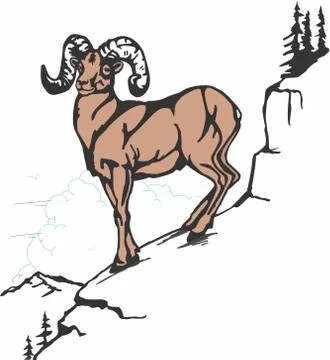 Sheep vector on mountain イラスト素材