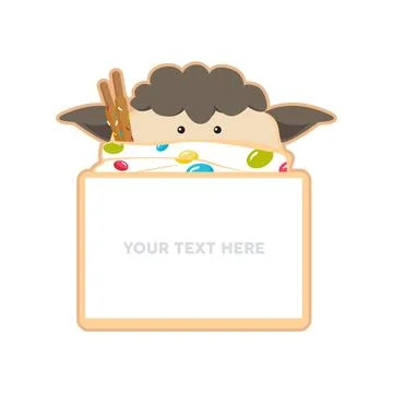Sheep vector note paper candy illustration cartoon message speech bubble Stock Illustration