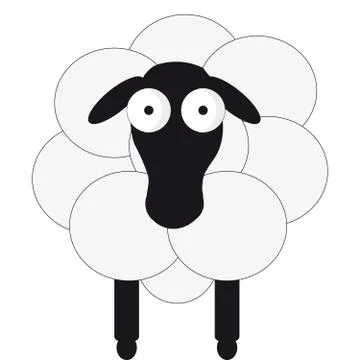 Sheep on white background Stock Illustration