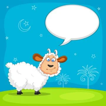 Sheep wishing Eid mubarak Stock Illustration