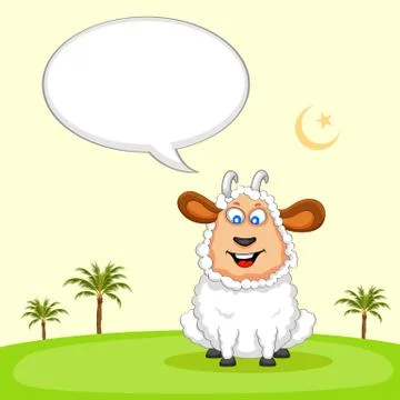 Sheep wishing Eid mubarak Stock Illustration