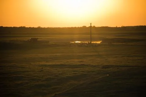 Sheepfold at sunset Foto stock