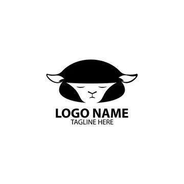 Sheep's head logo design vector 스톡 일러스트