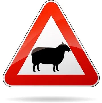 Sheeps warning sign Stock Illustration