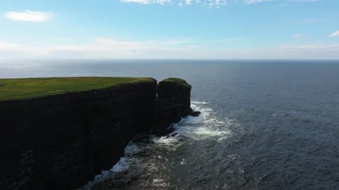 Sheer Cliffs and Expansive Ocean View at Loop Head Peninsula Stock Footage 336028238