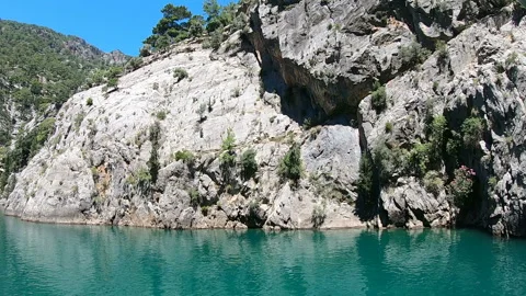 Sheer cliffs of Green Canyon covered with conifers Stock Footage 123248052
