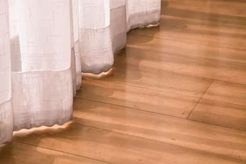 Sheer curtains blocking the sun Stock Photos