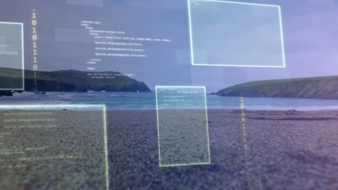 Sheer panel appearing above surf starting panels growing, binary cascading Stock Footage 333602468