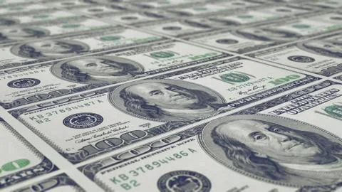 Sheet of 100 dollar notes Stock Illustration